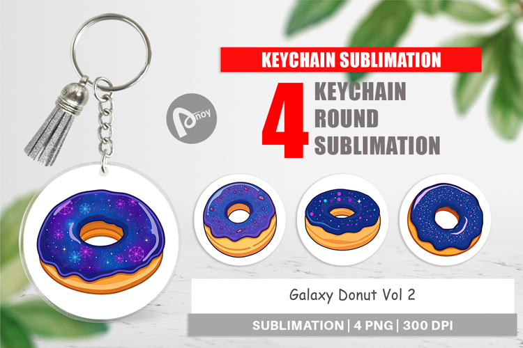 Keychain Galaxy Donut