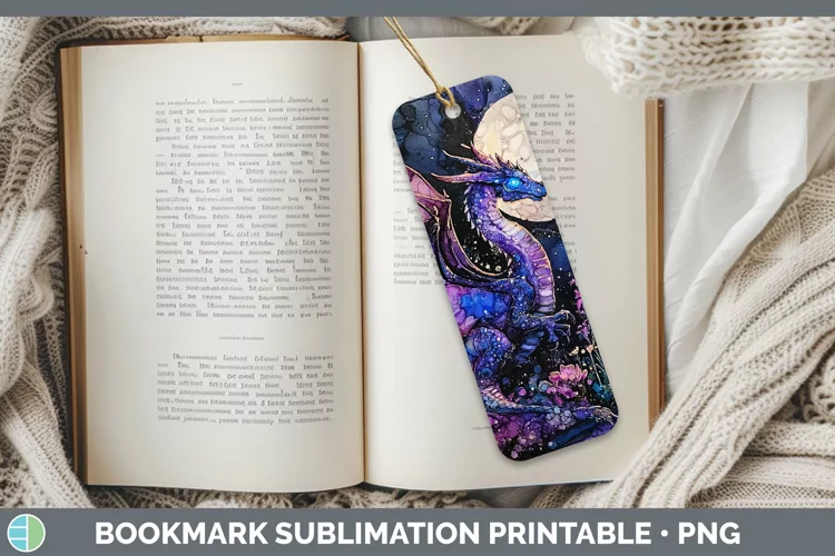 Galaxy Dragon Bookmark Sublimation Printable Designs