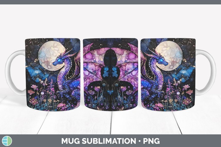 Galaxy Dragon Mug Wrap Sublimation Coffee Cup Designs