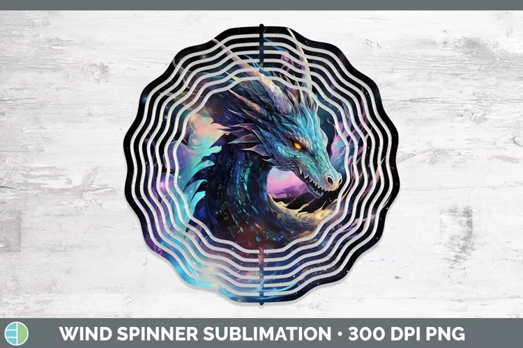Galaxy Dragon Wind Spinner Sublimation Spinner Designs