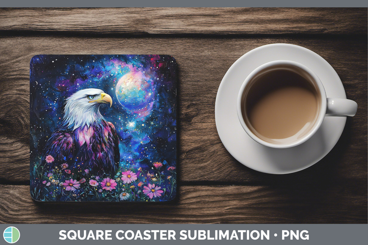 Galaxy Eagle Square Coaster Sublimation Coaster Designs