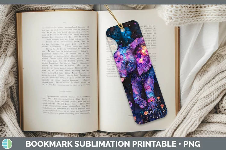 Galaxy Elephant Bookmark Sublimation Printable Designs
