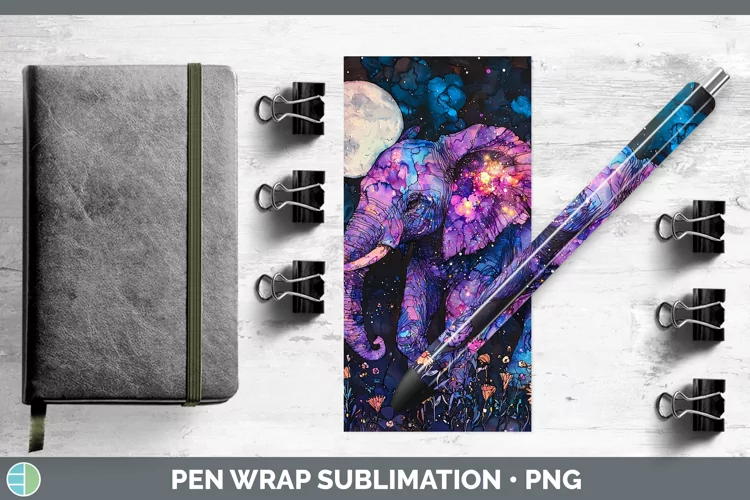 Galaxy Elephant Pen Wrap Sublimation Pen Designs