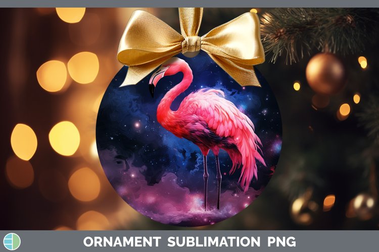 Galaxy Flamingo Ornament Sublimation Bauble Designs