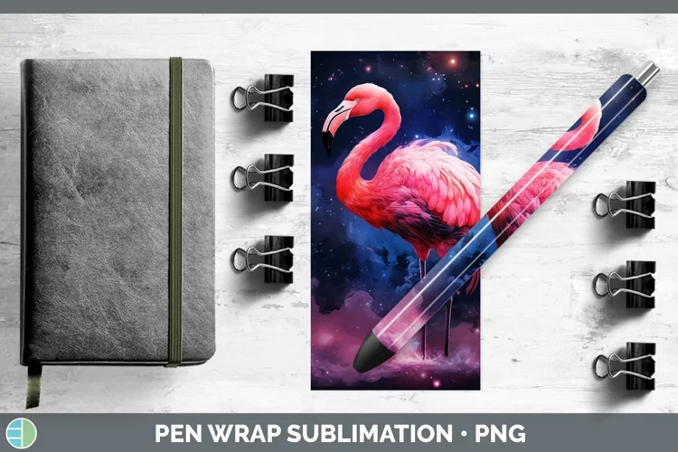 Galaxy Flamingo Pen Wrap Sublimation Epoxy Pen Designs