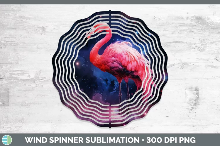 Galaxy Flamingo Wind Spinner Sublimation Spinner Designs
