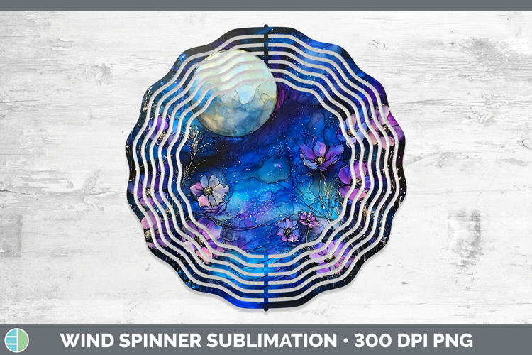 Galaxy Floral Wind Spinner Sublimation Spinner Designs