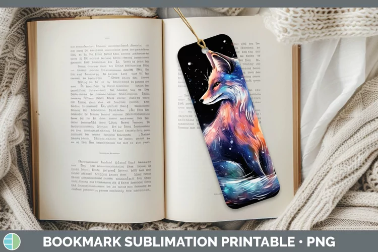 Galaxy Fox Bookmark Sublimation Printable Designs
