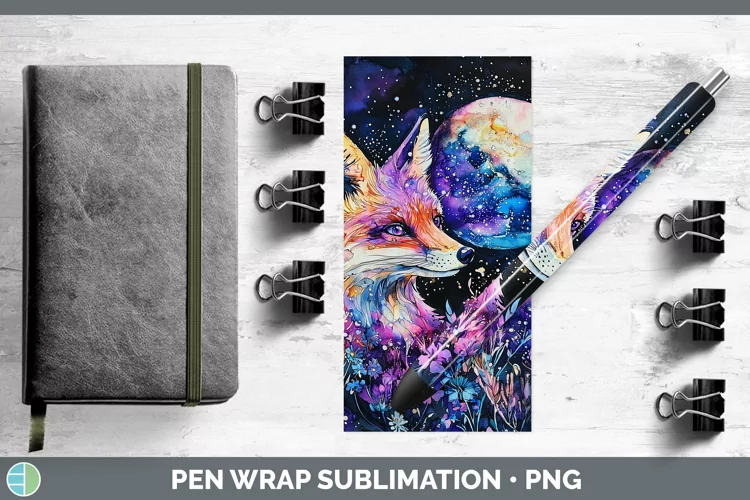 Galaxy Fox Pen Wrap Sublimation Pen Designs