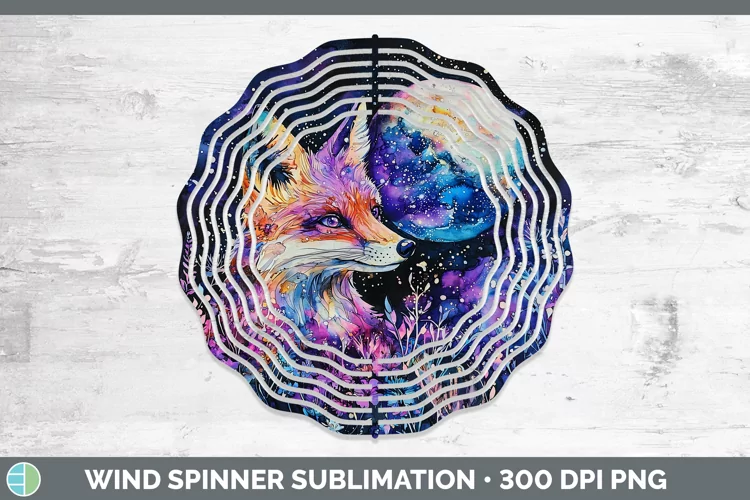 Galaxy Fox Wind Spinner Sublimation Spinner Designs