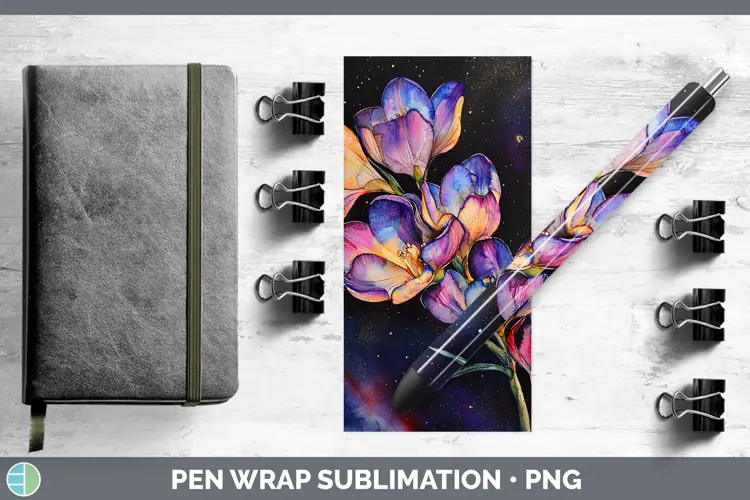 Galaxy Freesia Pen Wrap Sublimation Pen Designs