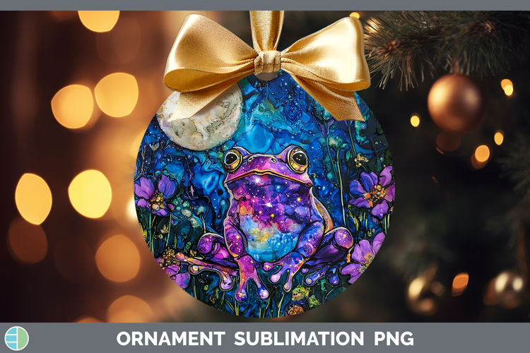 Galaxy Frog Ornament Sublimation Bauble Designs