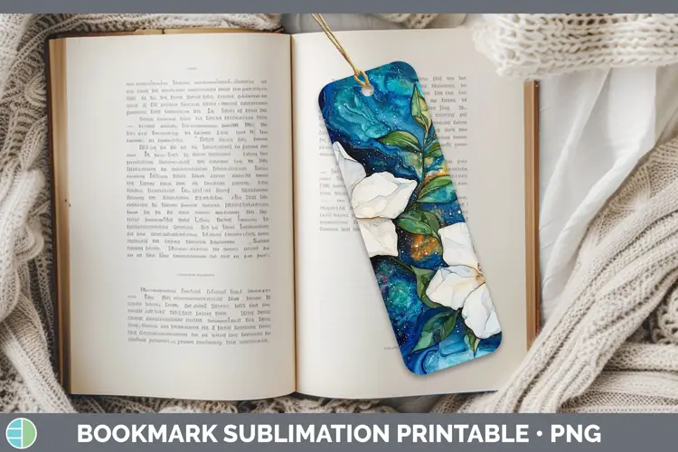 Galaxy Gardenia Bookmark Sublimation Printable Designs