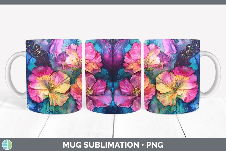 Galaxy Geranium Mug Wrap Sublimation Coffee Cup Designs