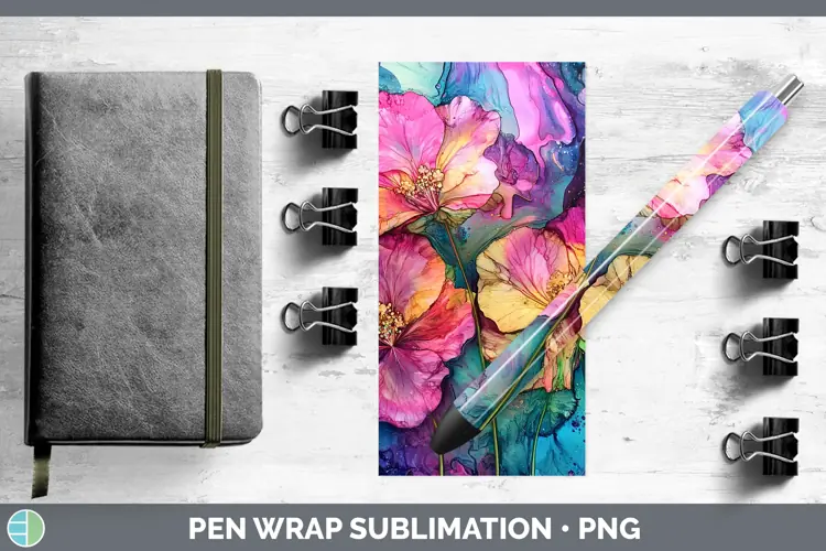 Galaxy Geranium Pen Wrap Sublimation Pen Designs