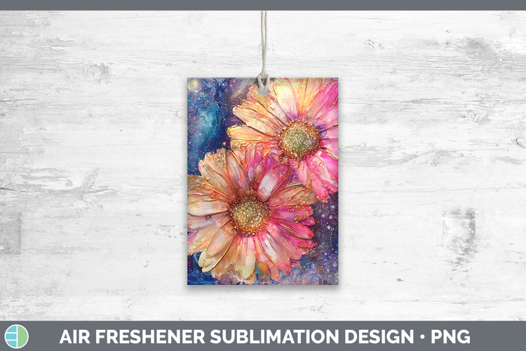 Galaxy Gerbera Daisy Air Freshener Sublimation Car Freshener