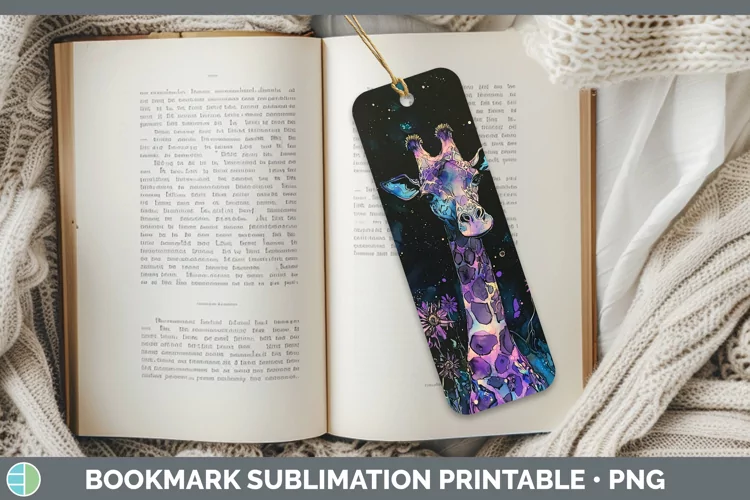 Galaxy Giraffe Bookmark Sublimation Printable Designs