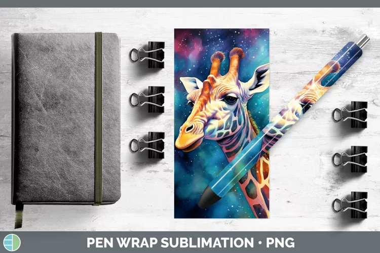 Galaxy Giraffe Pen Wrap Sublimation Epoxy Pen Designs