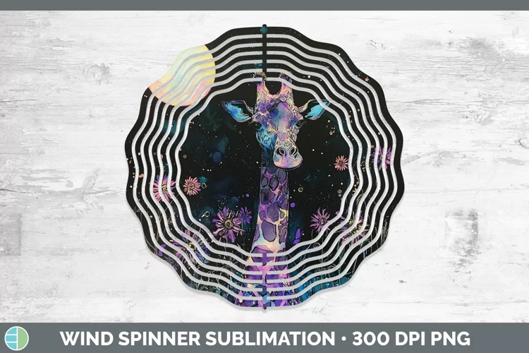 Galaxy Giraffe Wind Spinner Sublimation Spinner Designs