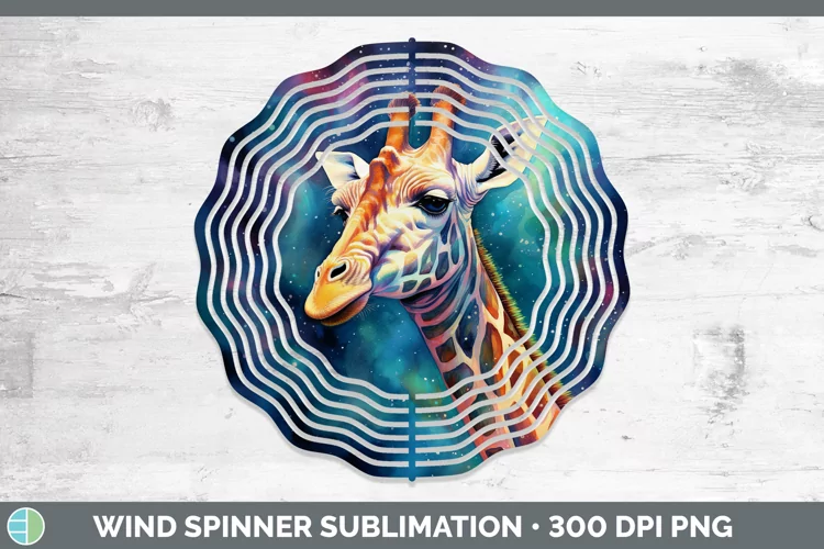 Galaxy Giraffe Wind Spinner Sublimation Spinner Designs
