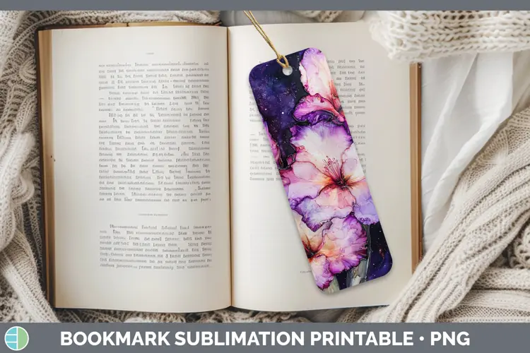 Galaxy Gladiolus Bookmark Sublimation Printable Designs