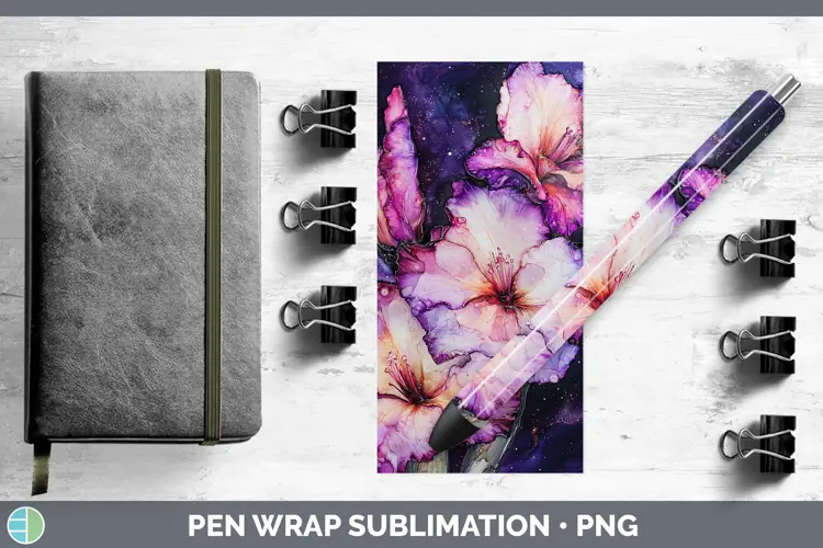Galaxy Gladiolus Pen Wrap Sublimation Pen Designs