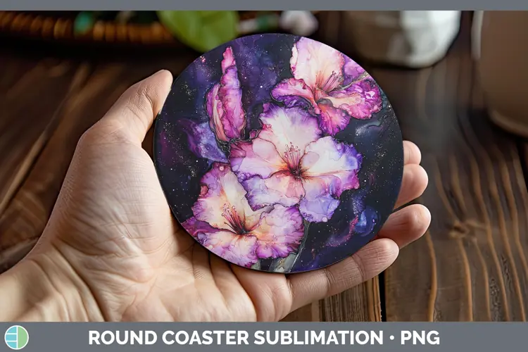 Galaxy Gladiolus Round Coaster Sublimation Coaster Designs