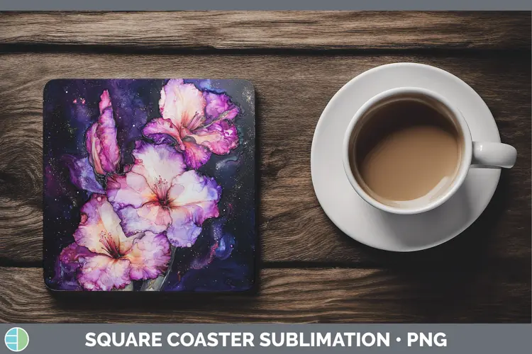 Galaxy Gladiolus Square Coaster Sublimation Coaster Designs