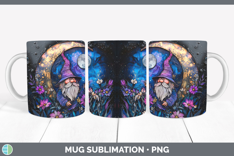 Galaxy Gnome Mug Wrap Sublimation Coffee Cup Designs