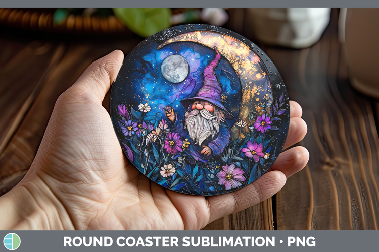 Galaxy Gnome Round Coaster Sublimation Coaster Designs