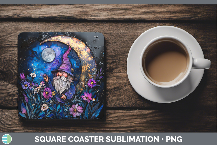 Galaxy Gnome Square Coaster Sublimation Coaster Designs