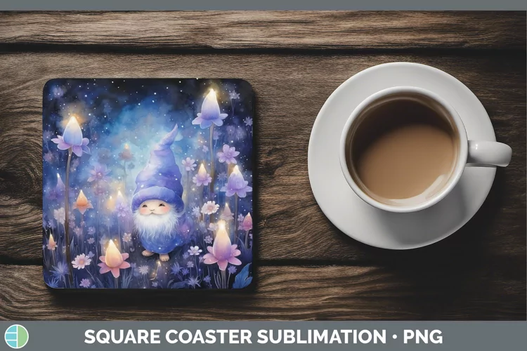 Galaxy Gnome Square Coaster Sublimation Coaster Designs