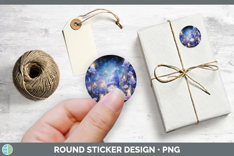 Galaxy Gnome Stickers | Round Labels Designs