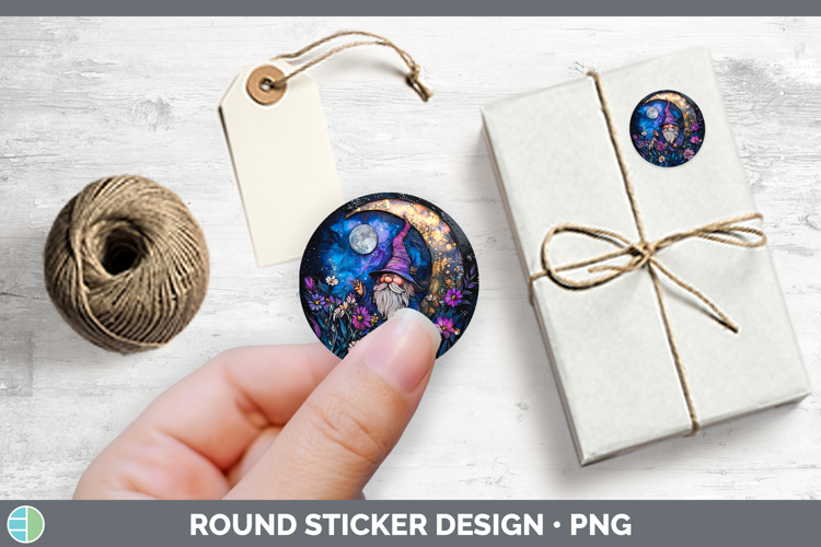 Galaxy Gnome Stickers | Round Labels Designs