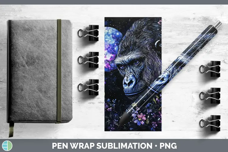 Galaxy Gorilla Pen Wrap Sublimation Pen Designs