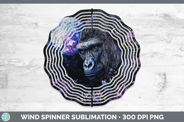 Galaxy Gorilla Wind Spinner Sublimation Spinner Designs