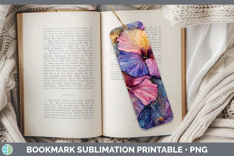 Galaxy Hibiscus Bookmark Sublimation Printable Designs