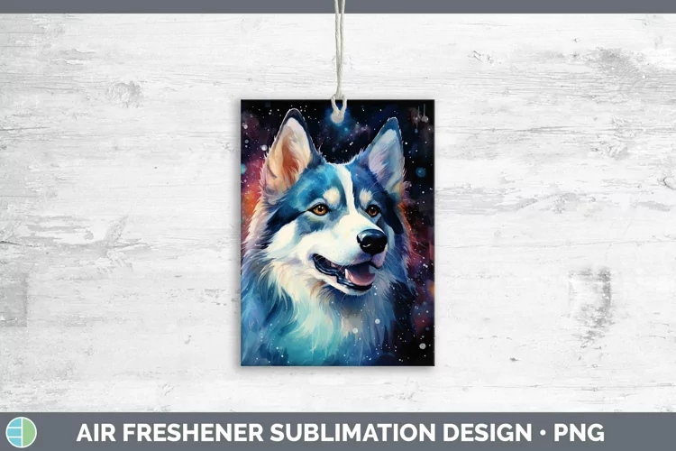 Galaxy Husky Air Freshener | Sublimation Car Freshener Desig