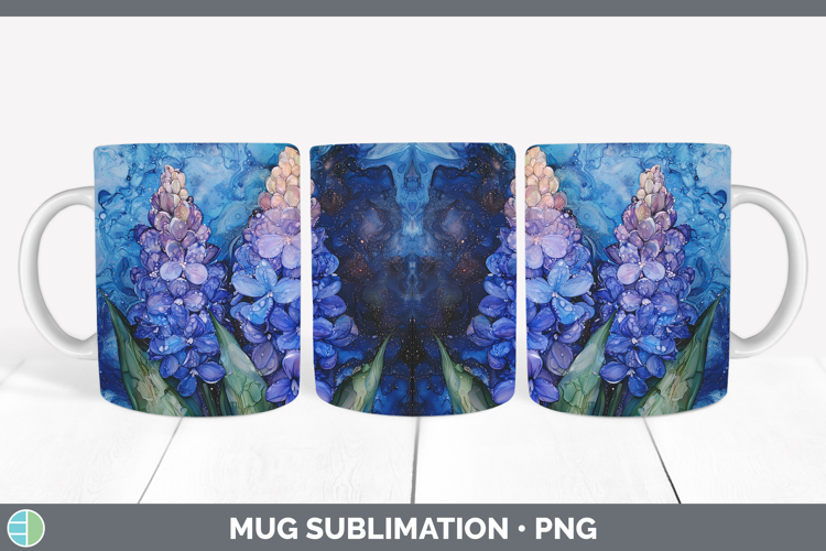 Galaxy Hyacinth Mug Wrap Sublimation Coffee Cup Designs