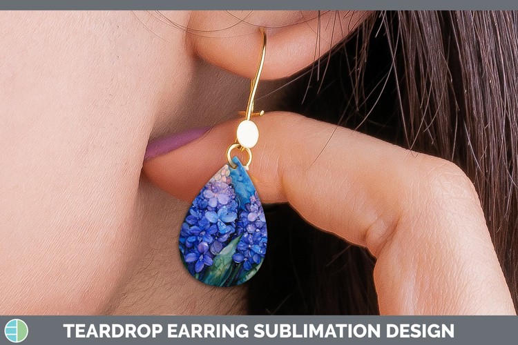Galaxy Hyacinth Teardrop Earrings Sublimation Earrings Desig