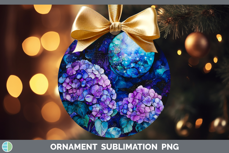 Galaxy Hydrangea Ornament Sublimation Bauble Designs