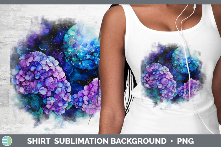 Galaxy Hydrangea Shirt Sublimation Sublimation Background De