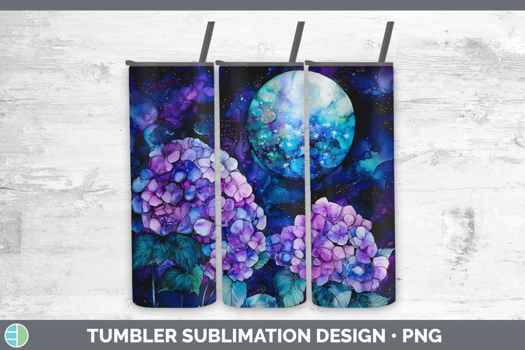 Galaxy Hydrangea Tumbler Sublimation 20 oz Skinny Tumbler De