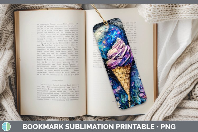 Galaxy Ice Cream Bookmark Sublimation Printable Designs