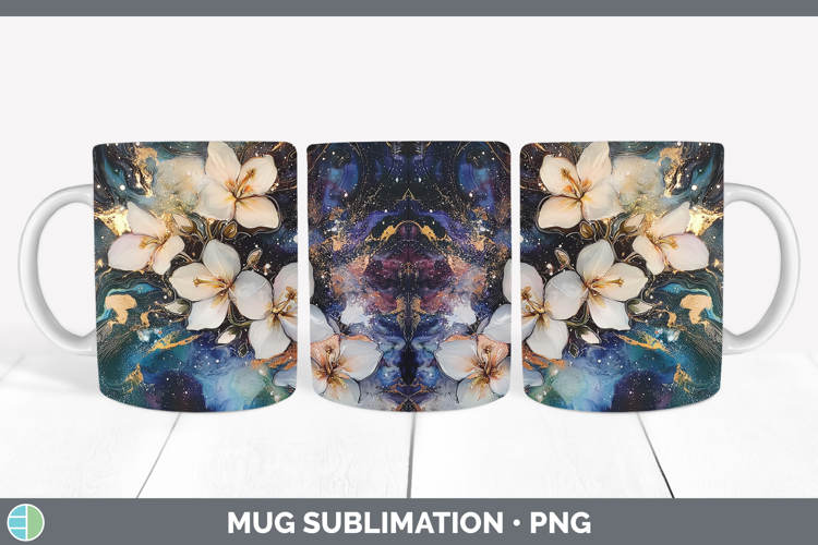 Galaxy Jasmine Mug Wrap Sublimation Coffee Cup Designs