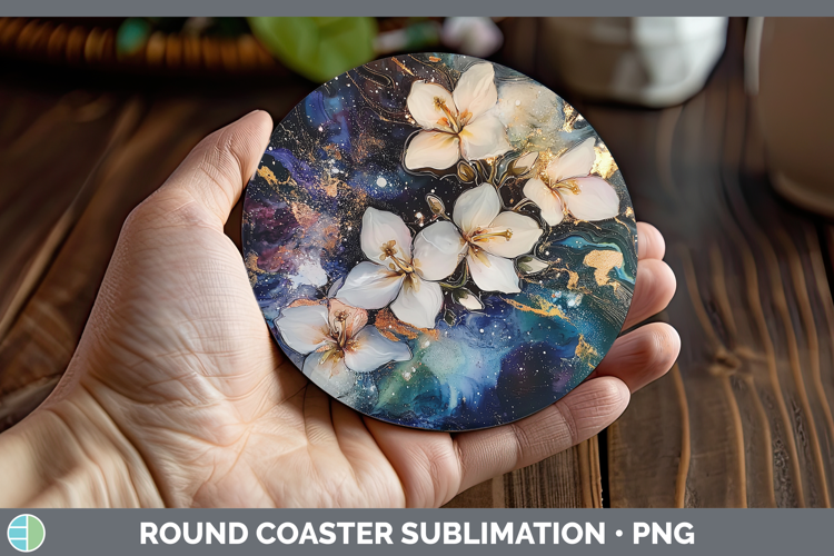Galaxy Jasmine Round Coaster Sublimation Coaster Designs