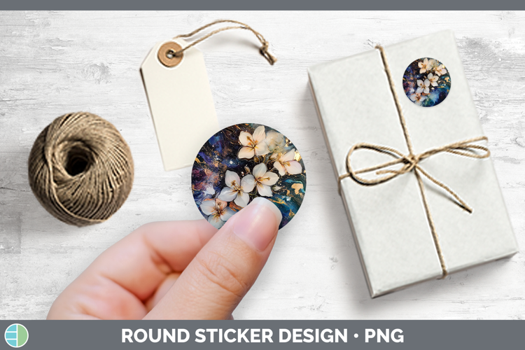 Galaxy Jasmine Stickers | Round Labels Designs