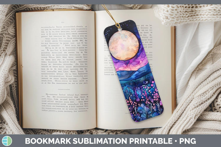 Galaxy Landscape Bookmark Sublimation Printable Designs