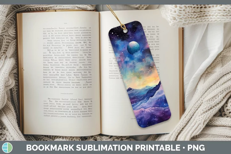 Galaxy Landscape Bookmark Sublimation Printable Designs