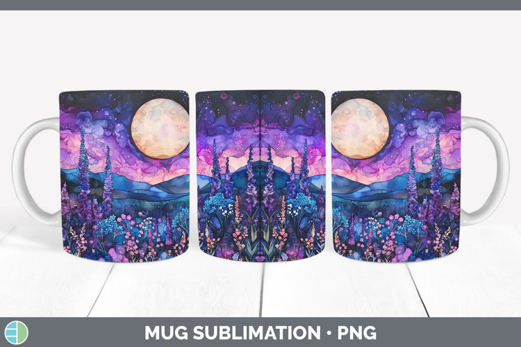 Galaxy Landscape Mug Wrap Sublimation Coffee Cup Designs